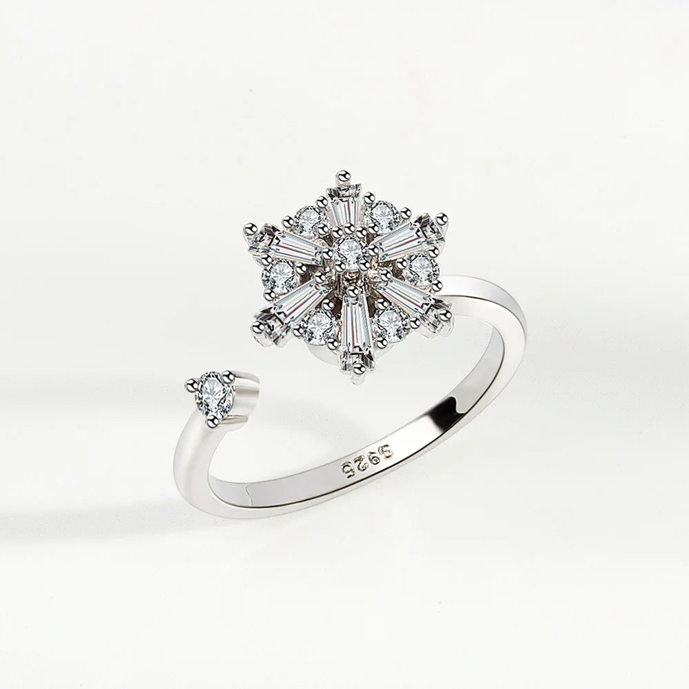 SMJEL Fidget Spinner anillo ansiedad para mujeres múltiples flores de cristal ojo mariposa Animal anillo giratorio Anti estrés joyería de boda - CR mark