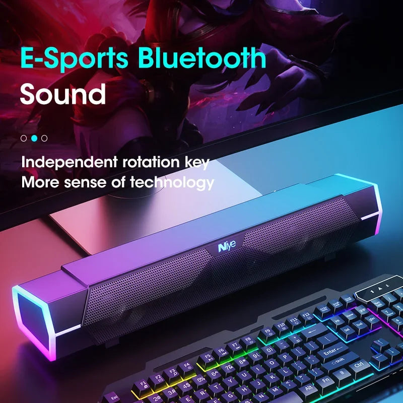Altavoces 4D para ordenador, Bluetooth 5,0, altavoz con cable, barra de sonido envolvente, altavoz estéreo, subwoofer, barra de sonido para ordenador portátil y Notebook