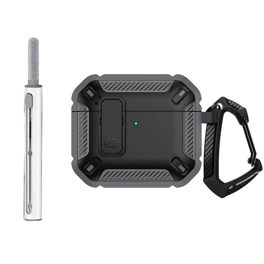 Secure Lock Case for AirPods 4, Protective TPU PC Case for Apple AirPods 4, Headphone Accessories with Hook