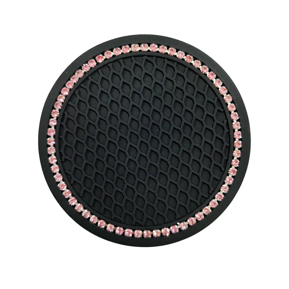Car Water Cup Holders, Rhinestone Non-Slip Rubber Mat for Bottle Holders, Coasters, Non-Slip Cup Holders for Car Interior