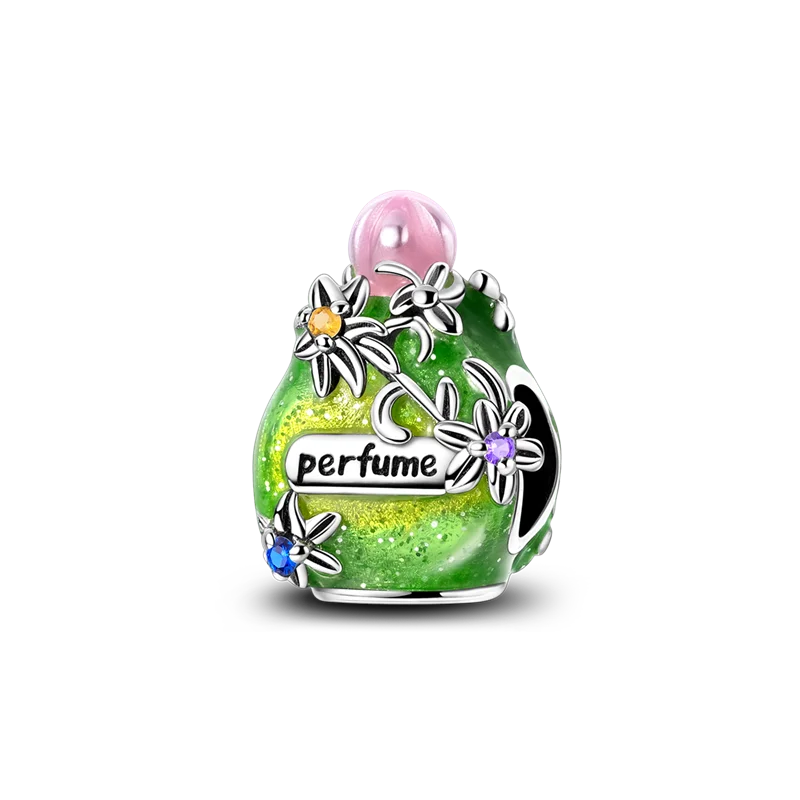 Colgante de plata de ley 925 con diseño de flor, árbol y manzana, cuentas finas DIY, compatible con pulseras de abalorios originales, joyería para mujer Diy - CR mark