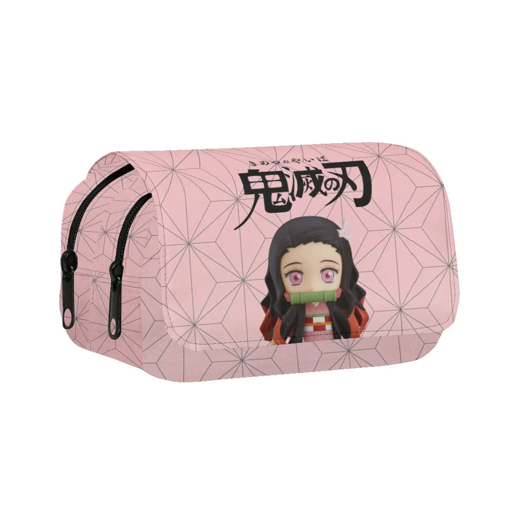 Conjunto de mochila Demon Slayer de Anime, bolsa de almuerzo, estuche para lápices, suministros escolares de gran capacidad, estudiantes de primaria, Tanjirou Nezuko - CR mark
