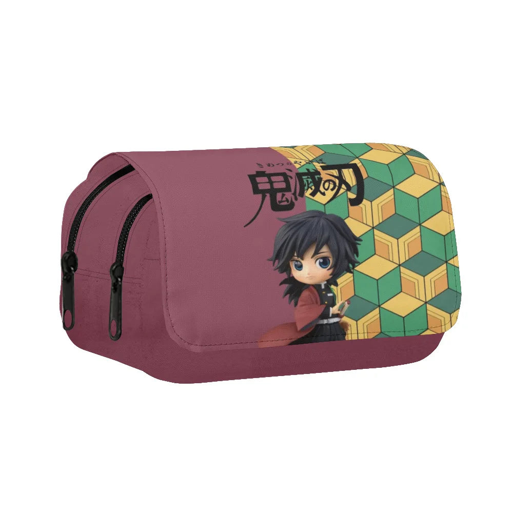 Conjunto de mochila Demon Slayer de Anime, bolsa de almuerzo, estuche para lápices, suministros escolares de gran capacidad, estudiantes de primaria, Tanjirou Nezuko - CR mark
