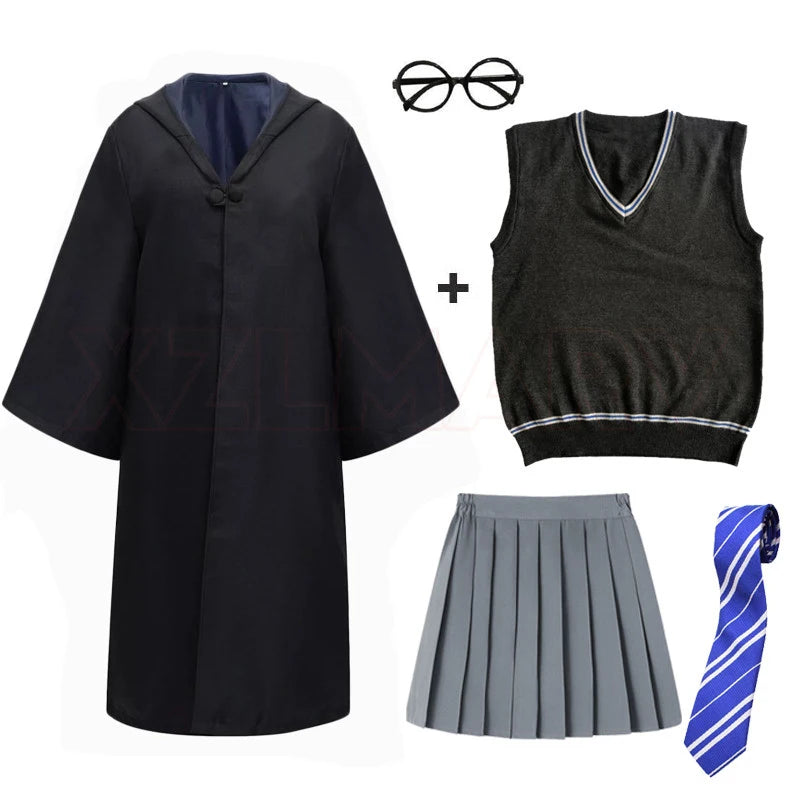 Disfraz de Cosplay para Niños y Adultos, Capa Mágica, Túnica Infantil, Capa con Capucha para Niños, Túnica de Slytherin, Accesorios de Halloween - CR mark