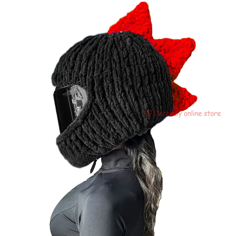 Nueva funda Universal para casco de motocicleta con animales de peluche, fundas para casco de felpa de conejo completo para regalos de Navidad, estilo de motocicleta - CR mark