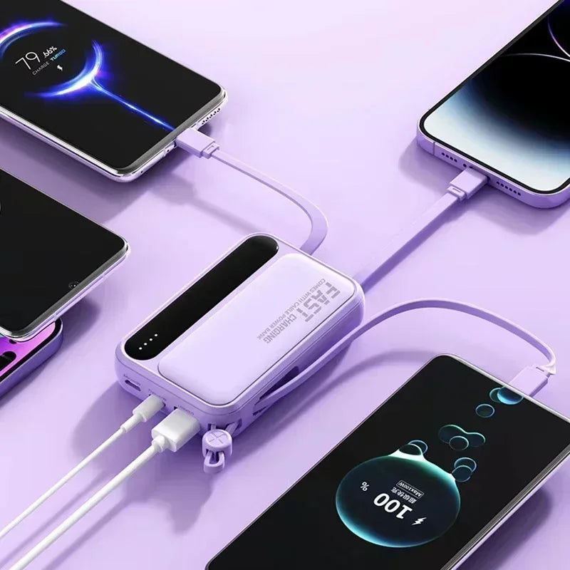 Batería Externa Portátil VIVO de 500000mAh de Gran Capacidad con Carga Súper Rápida y 4 Cables Integrados para Todos los Teléfonos