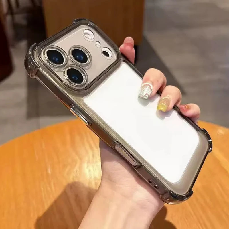 Luxury Shockproof Clear Phone Case for iPhone 17 16 15 14 13 12 11 Pro X XR XS Max Plus Air Soft Clear Bumper Case