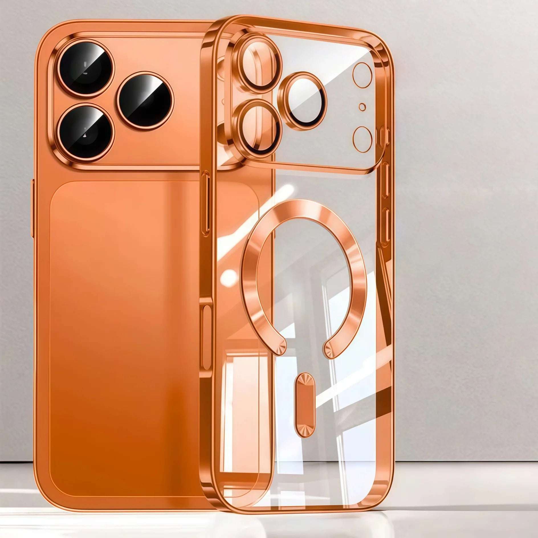 Luxury transparent camera cover with soft TPU coating, drop protection with magnetic phone case for iPhone 17 Pro Max/17 Pro/Air/17