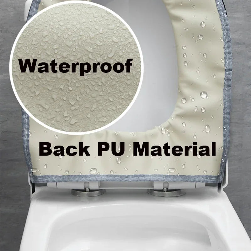 Cojín luminoso para asiento de inodoro, alfombrilla suave y cálida, cubierta Universal lavable con cremallera extraíble, funda para asiento de inodoro para baño