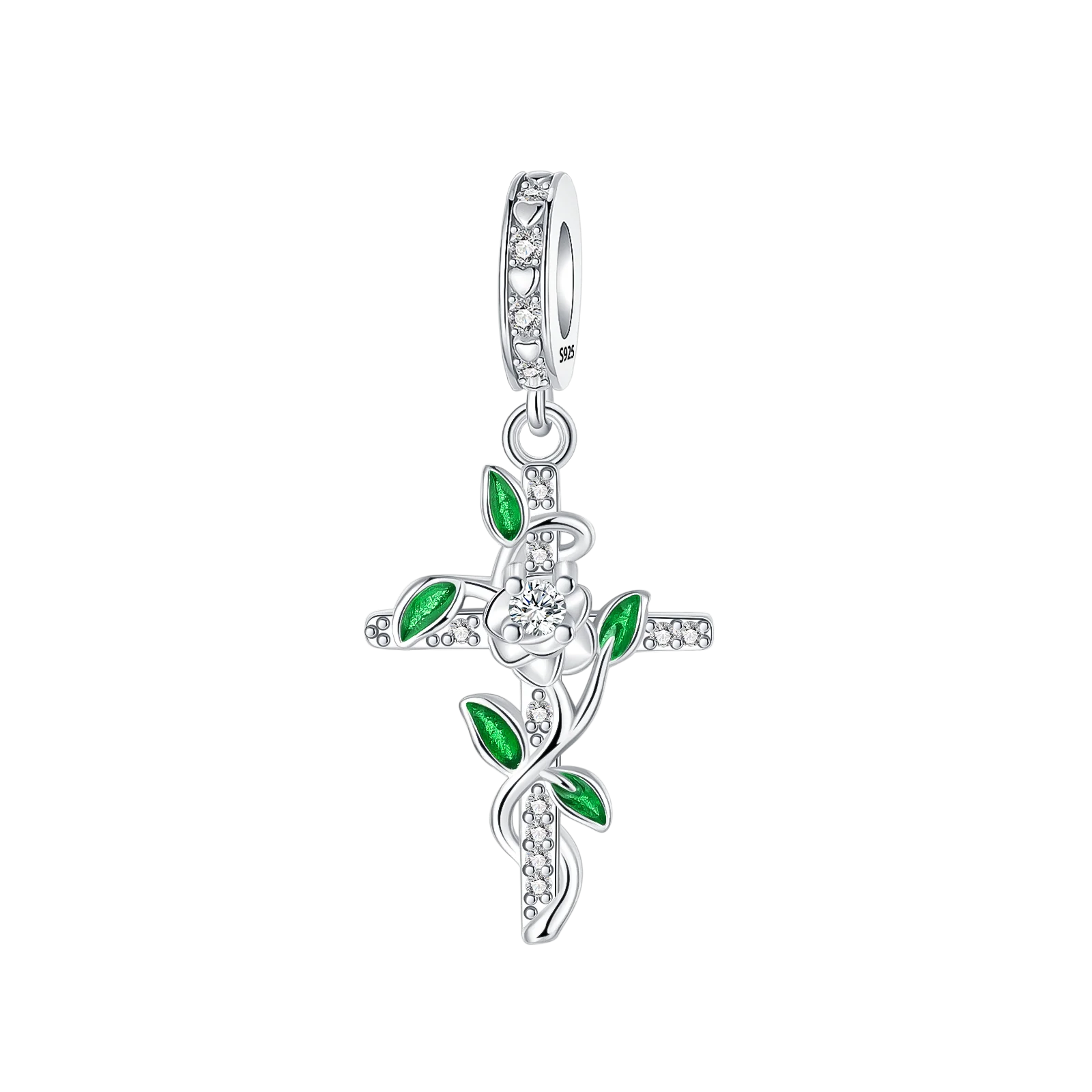 Colgante de plata de ley 925 con diseño de flor, árbol y manzana, cuentas finas DIY, compatible con pulseras de abalorios originales, joyería para mujer Diy - CR mark