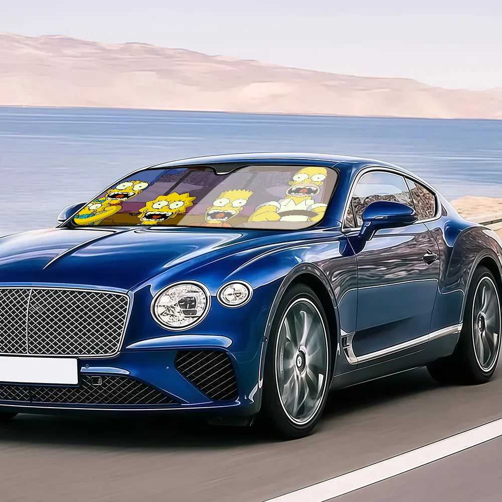 Divertido Cool S-Simpsons-es parasol de coche parabrisas Anti-UV cubierta de parabrisas de ventana de coche parasol visera automática