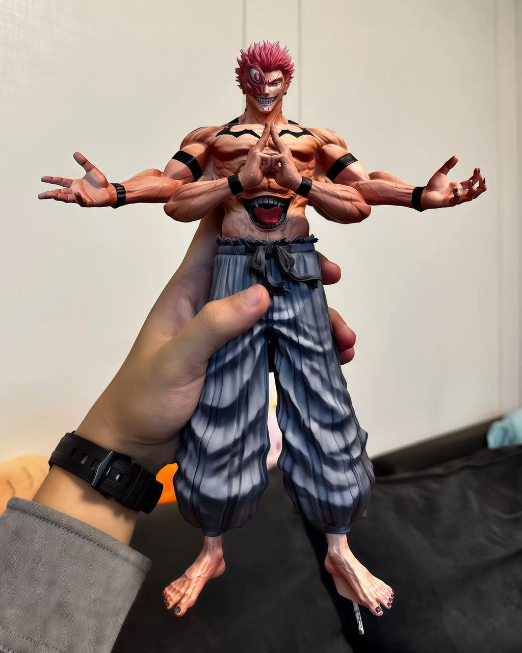 Estatua de anime de Jujutsu Kaisen: forma temprana de Ryomen Sukuna, figura modelo coleccionable de 12 pulgadas (30 cm), exhibición de espíritu curtido - CR mark