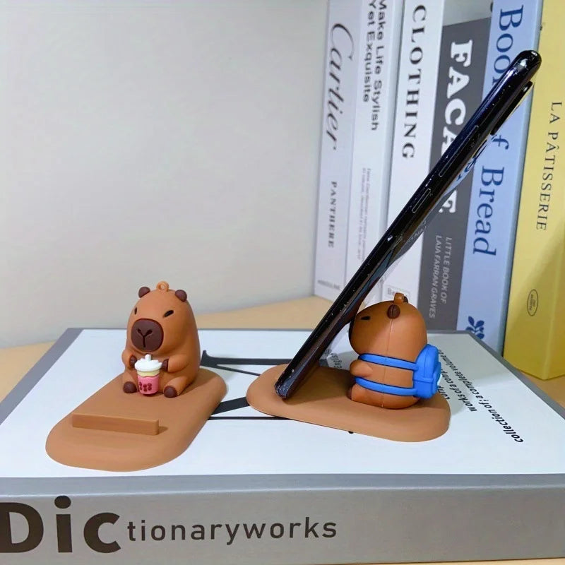 Diseño creativo de lindas figuras de capibara, soporte para teléfono de escritorio, soporte para persona perezosa, regalos decorativos creativos - CR mark