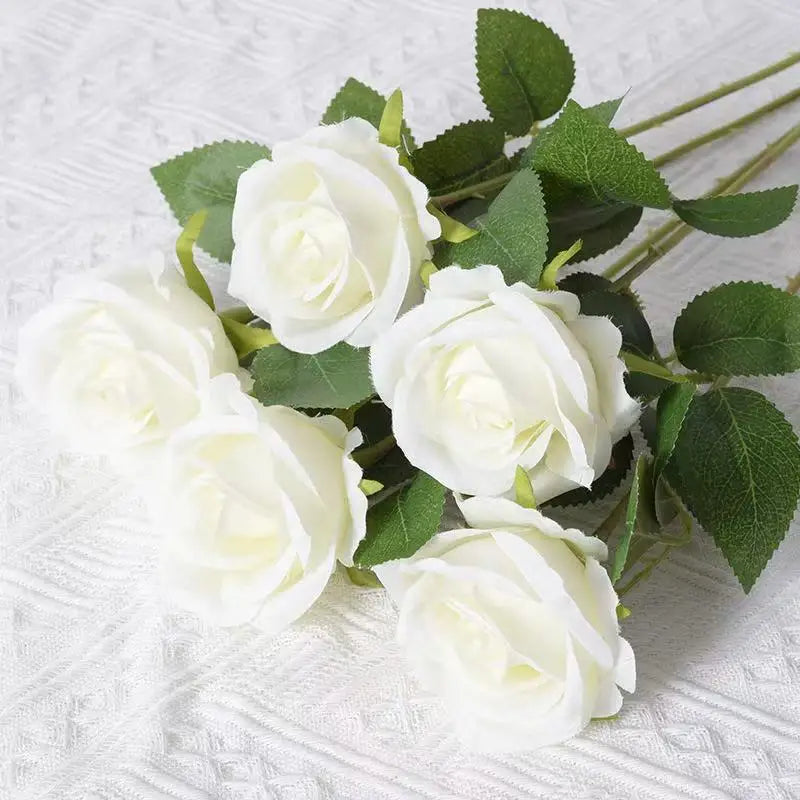 1/5/10/20 pieces artificial roses, flower branch, artificial red roses, realistic fake roses for wedding home decoration