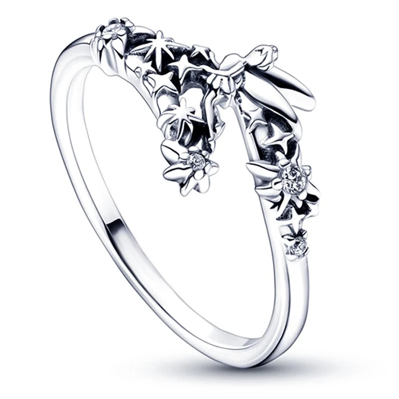 Nuevo Anillo de Plata de Ley 925, anillo atrevido de mariposa brillante para mujer, joyería - CR mark