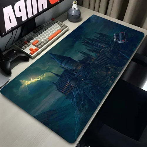 Alfombrilla de ratón para PC, alfombrilla de ratón de Anime Castle Potters de 900x400, alfombrilla de escritorio extendida de goma antideslizante para ordenador portátil, armario para jugadores, teclado HD - CR mark