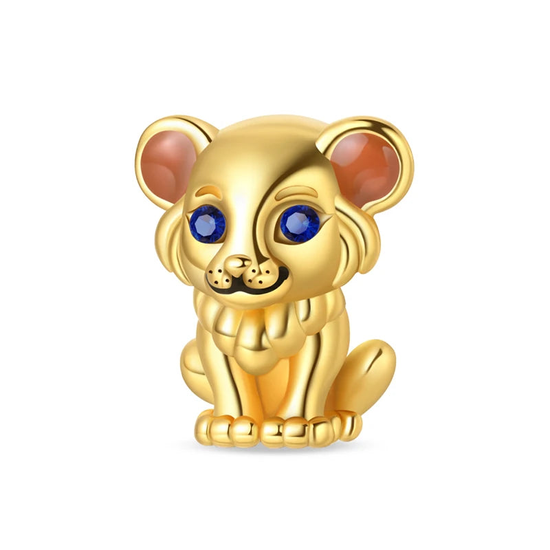 Cuentas de dijes originales de Plata de Ley 925, leopardo dorado, luciérnaga, mariposa, globo aerostático, cuentas aptas para pulsera DIY, joyería fina - CR mark