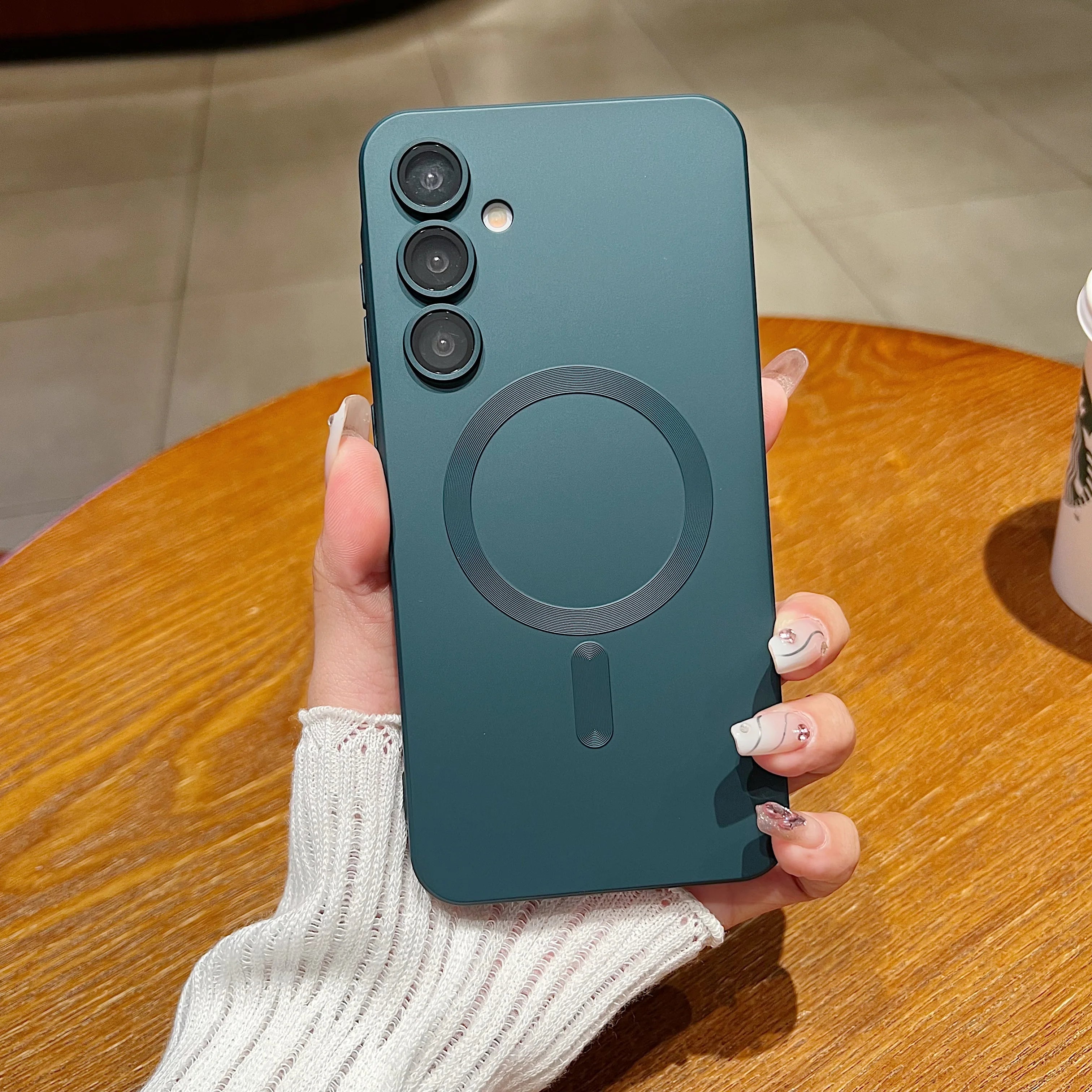 Matte Lens Protective Case for Magsafe Samsung Galaxy S24 S23 S22 S21 A05 A06 A16 A26 A36 A56 A15 A25 A35 A55 A14 A24 A34 A54