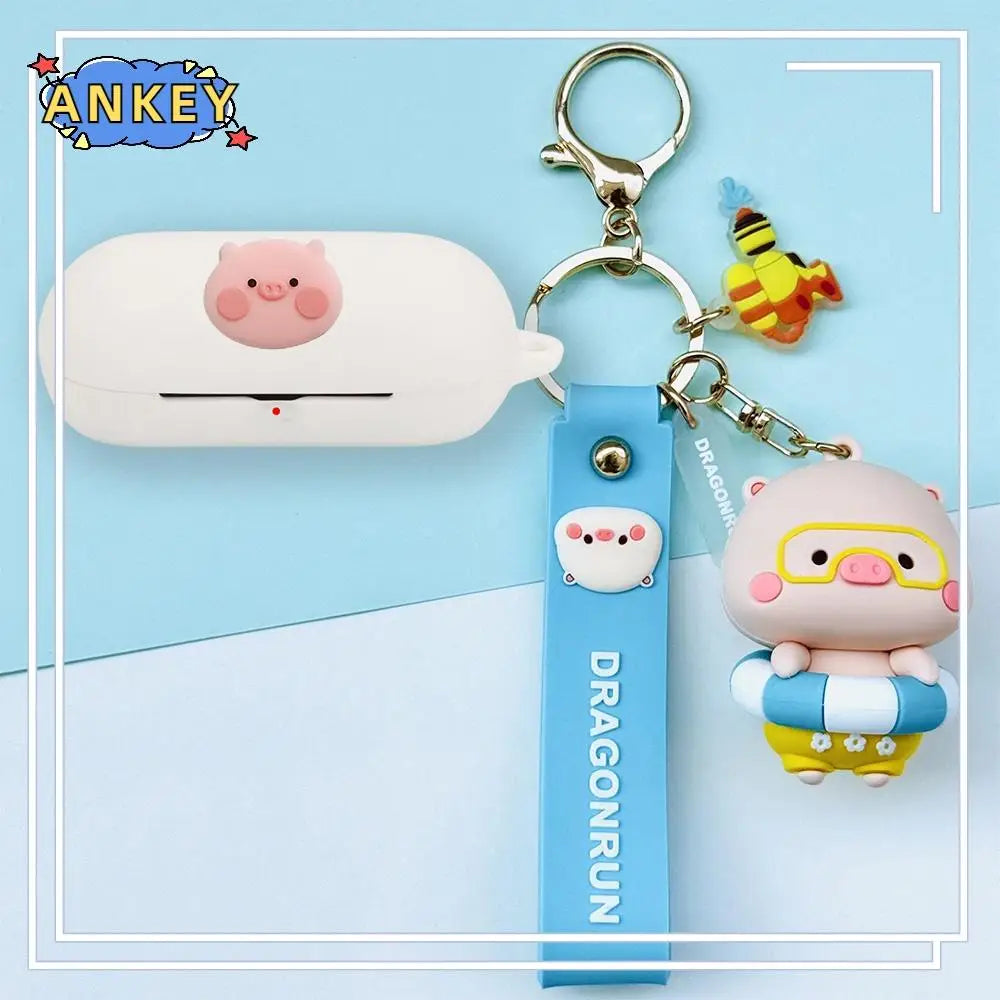 Silicone case for OPPO Enco Buds2 Pro, cute panda earphone case, soft protective cover, leather with pendant