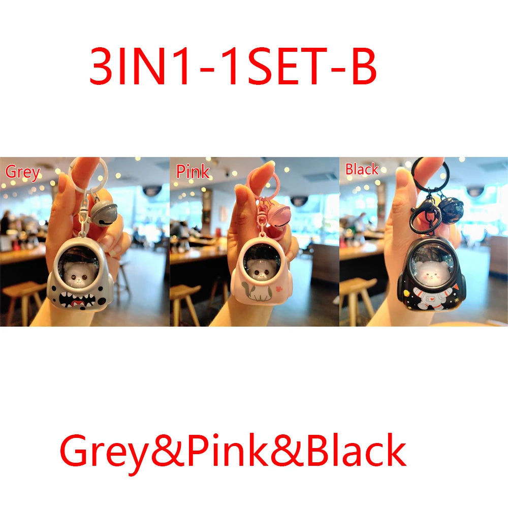 Cute Glowing Bear Keychain, Light Up Cat Night Light, Starry Sky Backpack Keychain, Lovely Handbag Keychain for Mobile Phone, Pendant Gifts