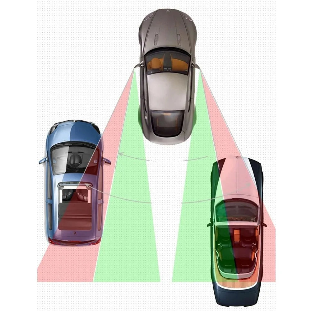 360 Degree Adjustable Blind Spot Mirror, Round Frame, Vibration Proof Convex Rearview Mirror, Anti-Glare Wide Angle View, 2 pcs.