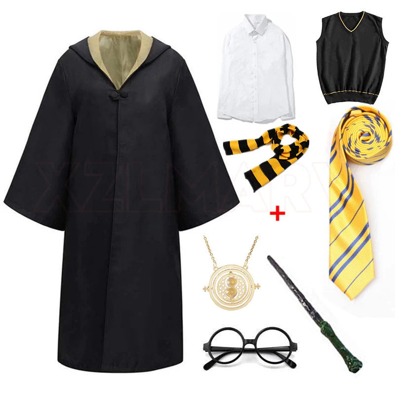 Disfraz de Cosplay para Niños y Adultos, Capa Mágica, Túnica Infantil, Capa con Capucha para Niños, Túnica de Slytherin, Accesorios de Halloween - CR mark