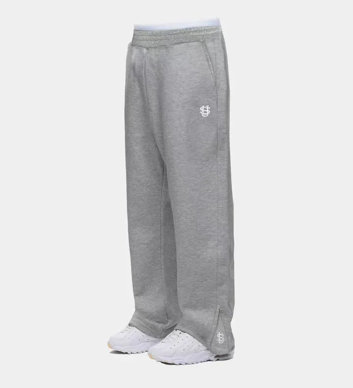 Y2K Loose Fit Sweatpants with Embroidered Labels, Wide Leg Open Leg Pants, Fashionable Straight Leg Pants with Pocket for Couples, Men's Hoodie