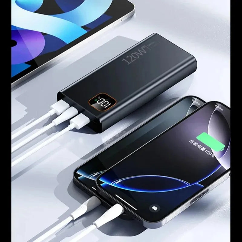 200000mAh 120W Power Bank, Fast Charging Power Bank, High Capacity External Battery, Digital Display.