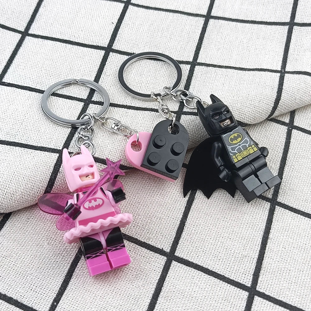 2 uds hermoso llavero hecho a mano de pareja de murciélago 3D figura de hada colgante llavero para teléfono mochila accesorio regalos para él joyería Y2K