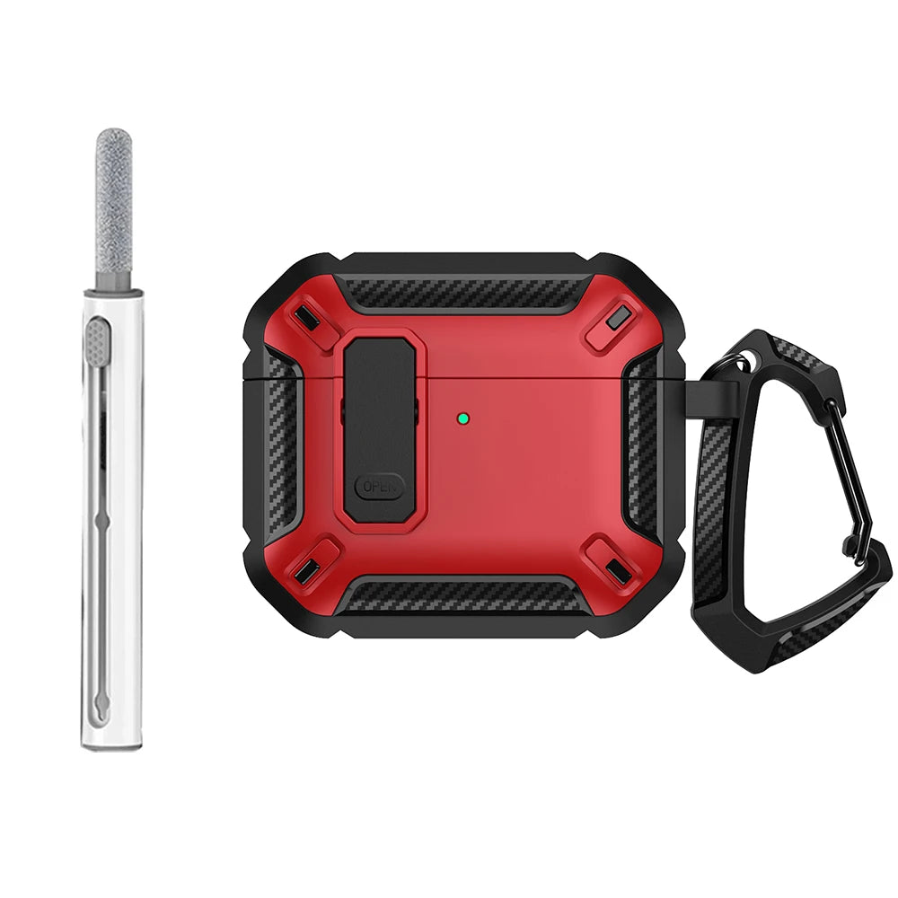 Secure Lock Case for AirPods 4, Protective TPU PC Case for Apple AirPods 4, Headphone Accessories with Hook