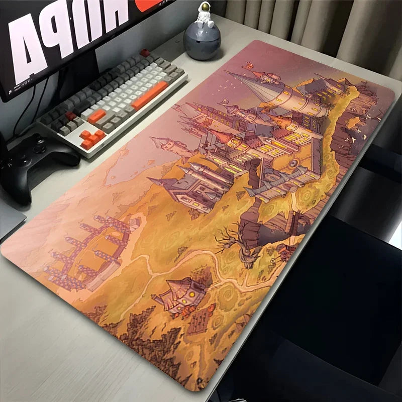PC Mouse Pad, 900x400 Anime Castle Potters Mouse Pad, Extended Non-Slip Rubber Laptop Desk Mat, Gaming Cabinet, HD Keyboard