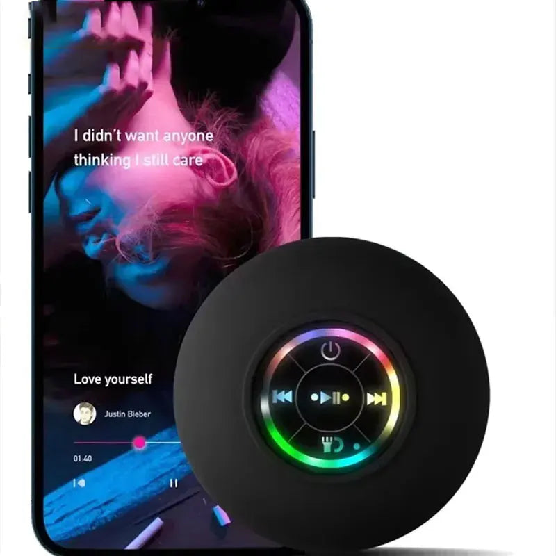 Mini Portable Bluetooth Audio IPX4 Waterproof LED Lights Outdoor Bathroom Large Suction Cup Can Adsorb Wall Speaker