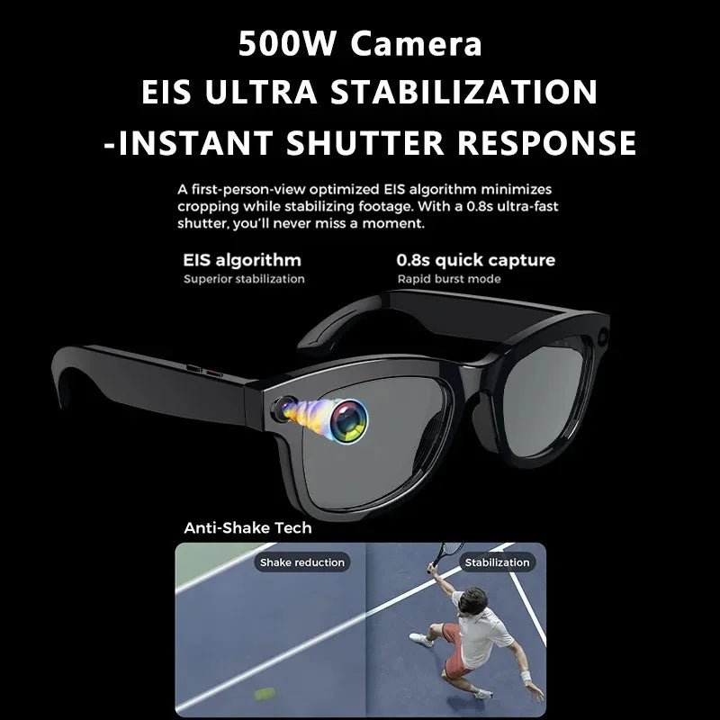 Gafas de sol con cámara inteligente AI de 500W, lentes 3 en 1, traducción ChatGPT, Control por voz, WiFi, Bluetooth, HD1080P, gafas inteligentes de disparo