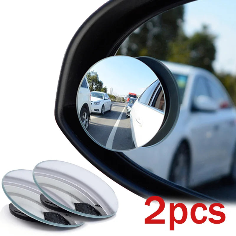 Car Blind Spot Rearview Mirror, Small Round 360 Degree Adjustable Mirror, Convex Reversing Aid