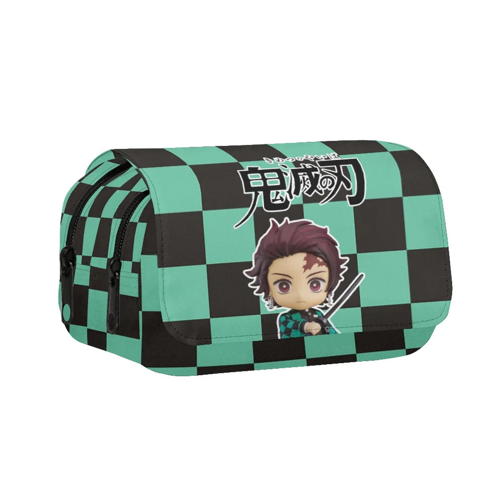 Conjunto de mochila Demon Slayer de Anime, bolsa de almuerzo, estuche para lápices, suministros escolares de gran capacidad, estudiantes de primaria, Tanjirou Nezuko - CR mark