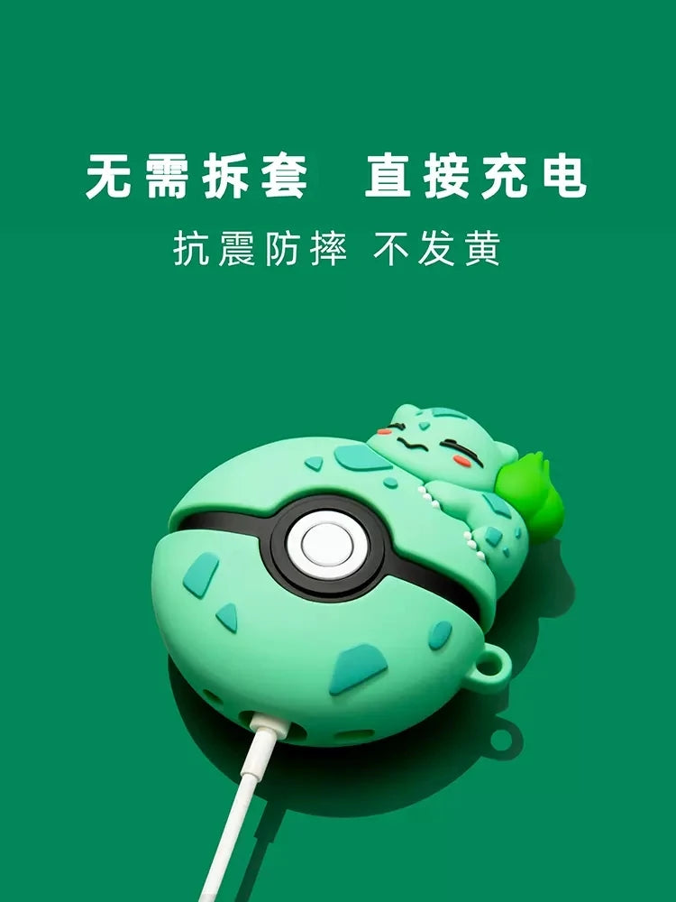 For AirPods 1 2 3 4 Pro Pro 2 Pro 3 Cute Cartoon Pokeball Silicone Earphone Case Accessories Cover