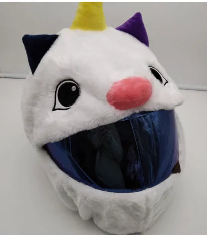 Cubierta protectora para casco, conjunto de felpa esponjosa de dibujos animados para motocicleta, funda protectora de cara completa, especial de seguridad para motocicleta - CR mark