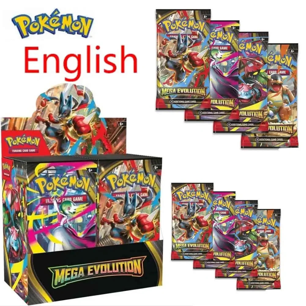 2026 360 unids/set tarjeta Pokemoned MEGA EVOLUTION pregrupo SCARLET & VIOLE 151 PHANTASMA FLAMES Prismático inglés Booster tarjeta de batalla