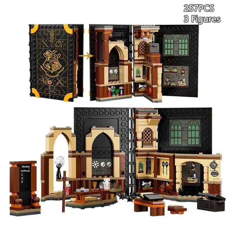 In stock: Harry Potter series magic books and college flag building block toys, gifts for children.