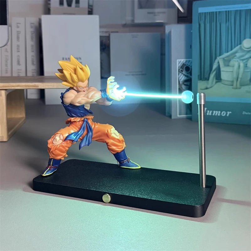 DRAGON BALL Son Goku Kamehameha lámpara de noche decoración de escritorio modelo noche anime que rodea juguetes para niños regalo de cumpleaños - CR mark