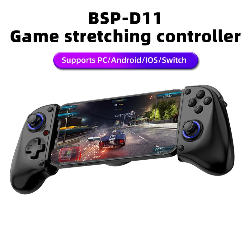Controlador de juego extensible D11, disparador Hall, compatible con teléfono Android/tableta/interruptor/PC/iOS/controlador de Streaming XBOX - CR mark