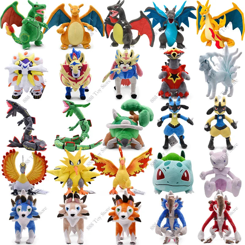 Anime brillante Charizard Peluche Pokemon juguetes lindo Mega evolución X Charizard Articuno Lucario Peluche niños regalos de navidad
