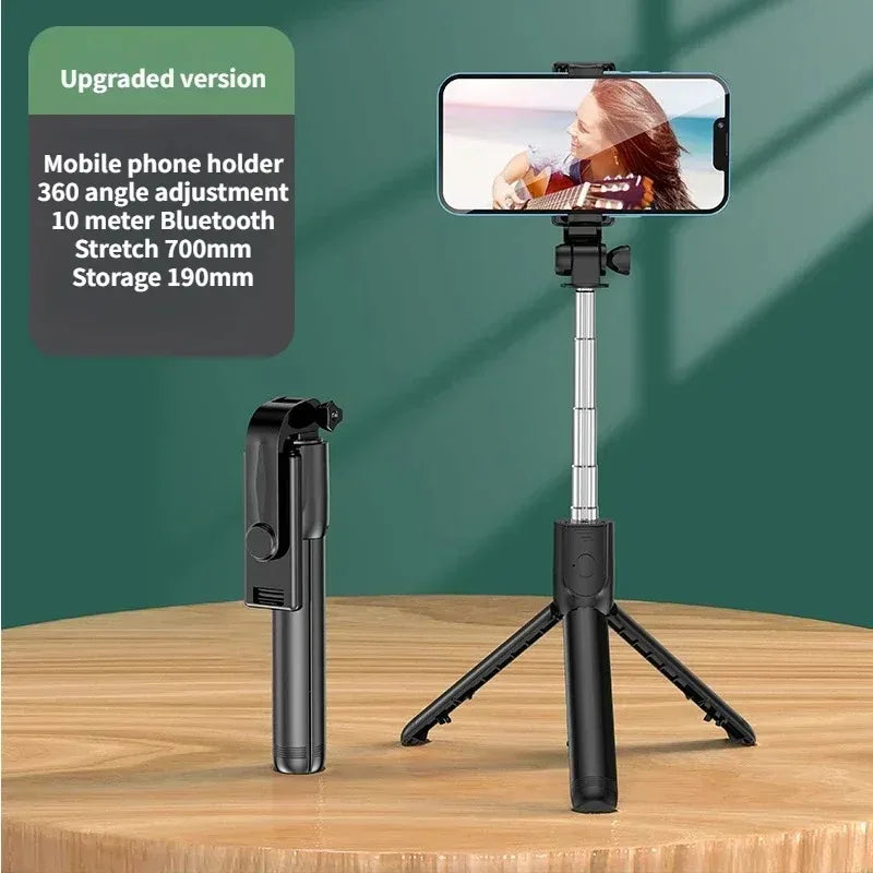 Wireless Tripod with Selfie Stick, Extendable Tripod with Lightweight Bluetooth Remote Control for iPhone, Mobile Phone, TikTok Live Streaming