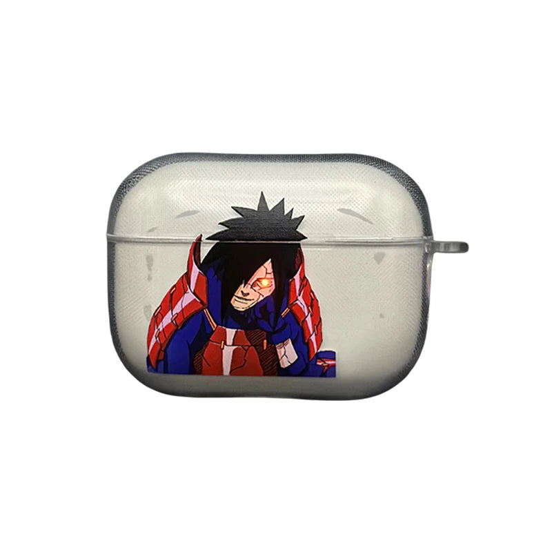 Funda para auriculares Anime Naruto Uchiha Sasuke para Airpods 4 3 2 1 Pro Pro2 auriculares inalámbricos Bluetooth cubiertas decorativas transparentes