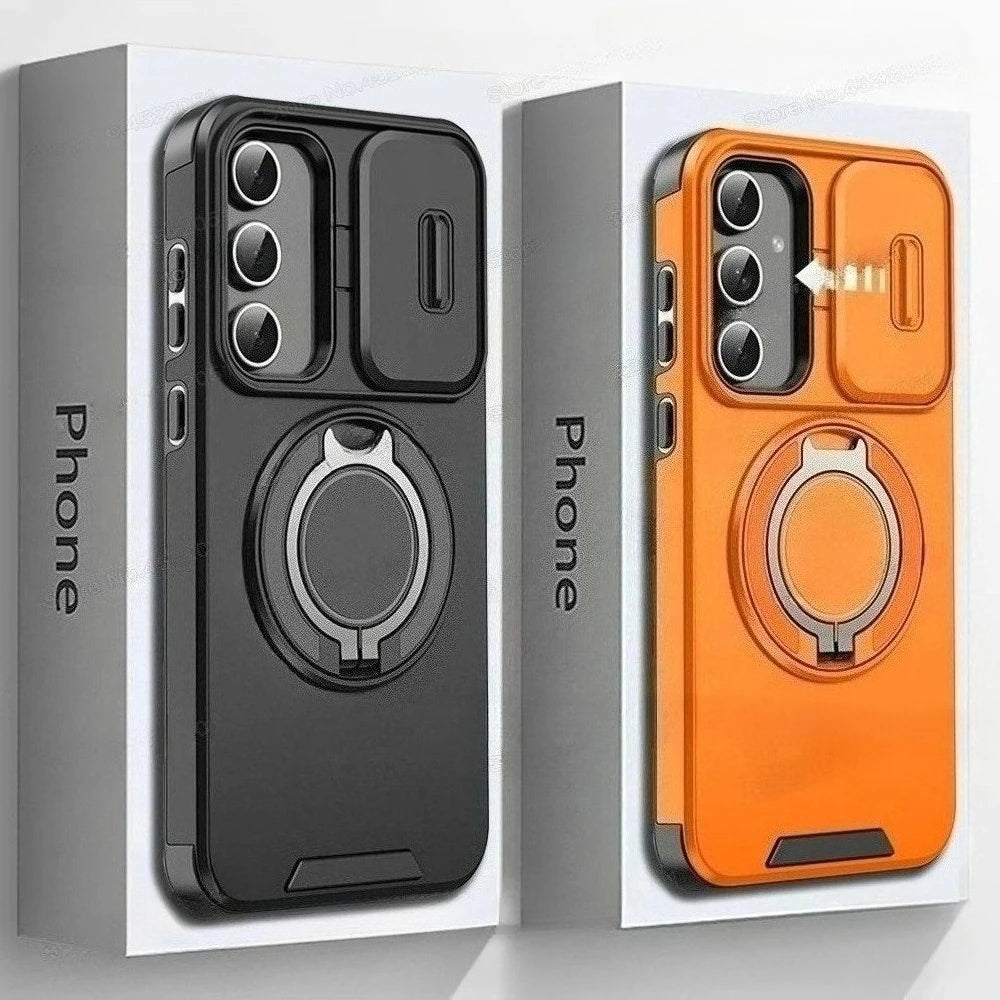 Case for Samsung Galaxy S26 S25 S24 S23 S22 S21 Ultra Plus S25 Edge S25FE S24FE, Sliding Camera Protection, Magnetic Stand, Armor Case