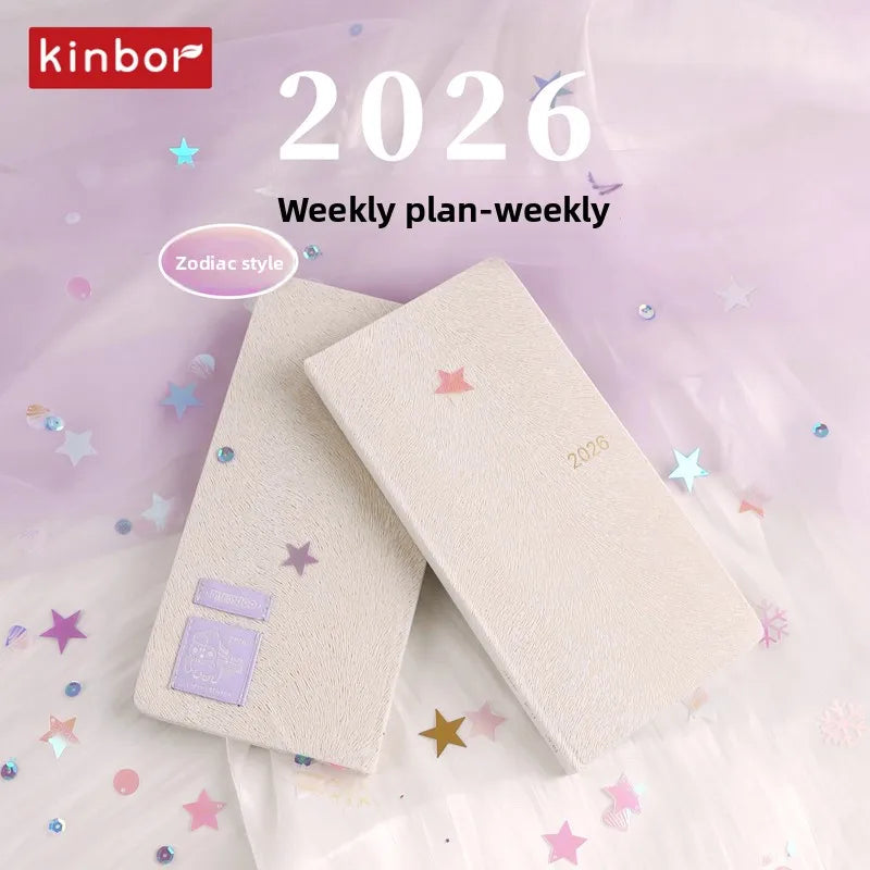 Kinbor 2026 Pocket Weekly Planner Notebook Limited Edition Weekly Diary Notebook Monthly Yearly Planning Book Travel Record