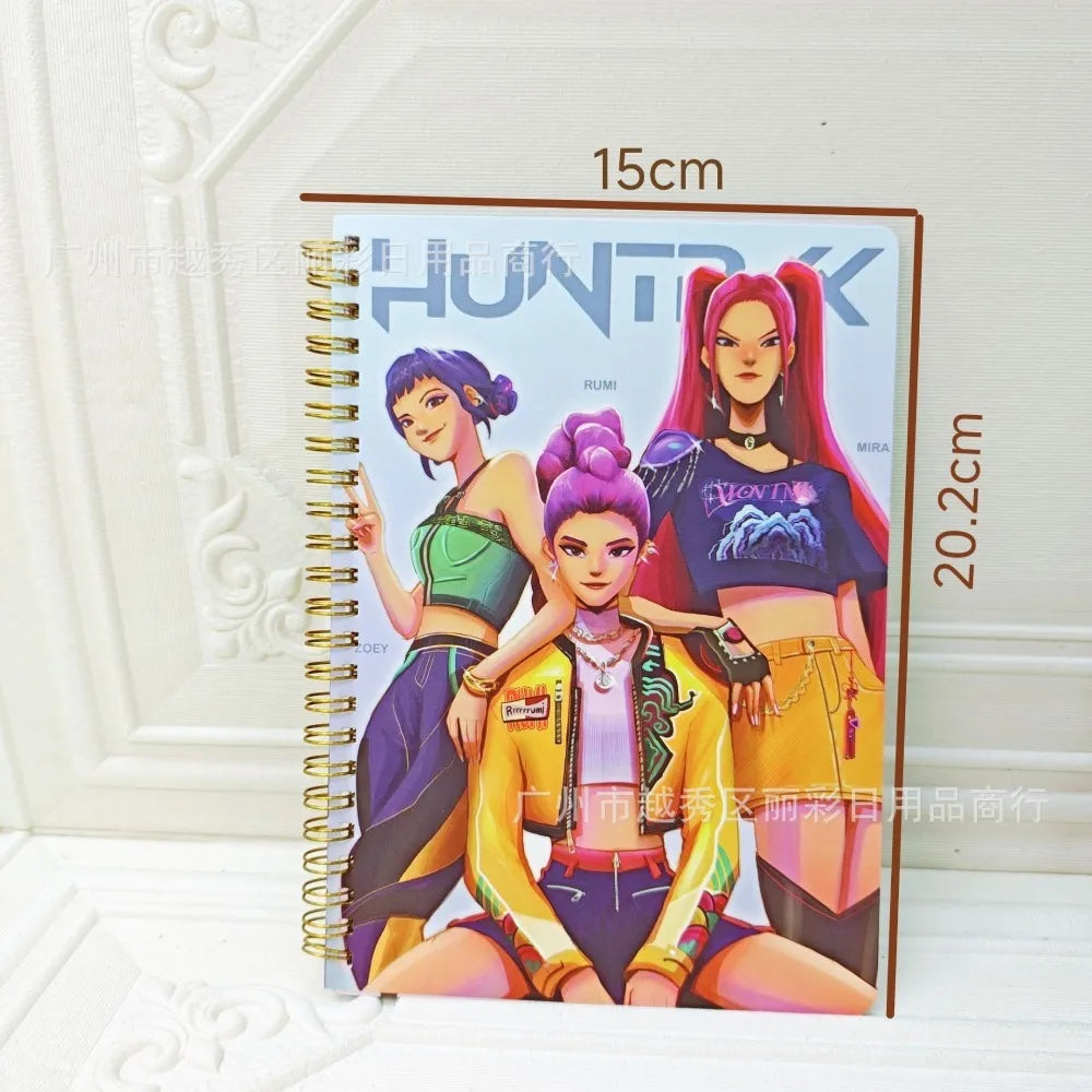 2026 New Kpop Demon Hunters Huntrix Saja Notebook Rumi Mira Zoey Anime Stationery Supplies Back to School Gifts 15*20.2cm @ @