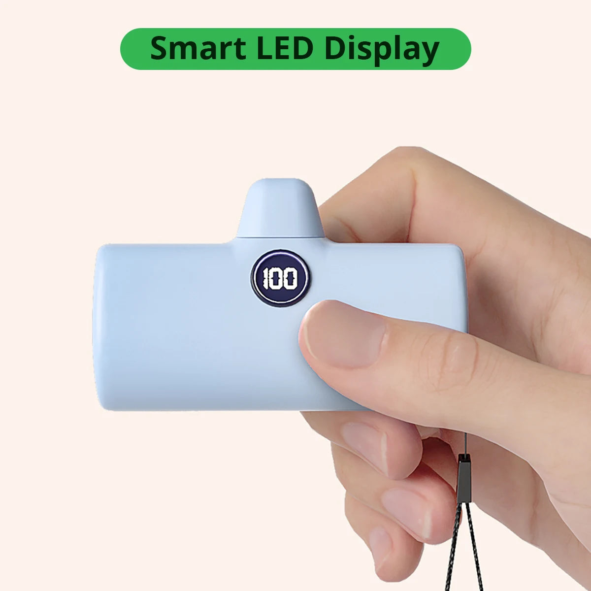 Liboer Portable Fast Charging Power Bank with LED Display, Mobile External Battery for iPhone, Samsung, Xiaomi, OPPO, Compact Power Bank