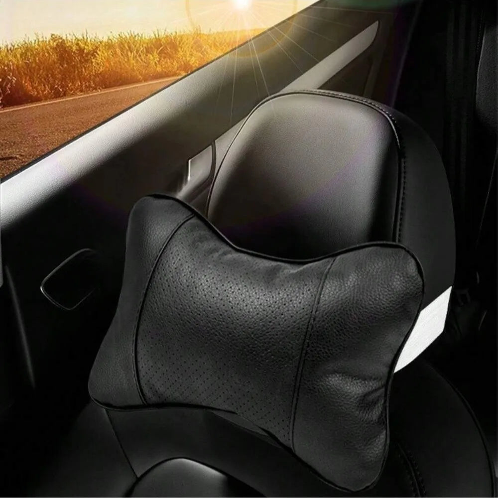 Car seat headrest with breathable mesh, car safety head and neck support, relaxing pillow, cushion, car protector