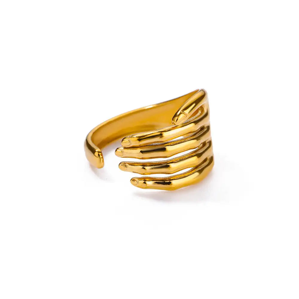 Anillos de concha de acero inoxidable 316L para mujer, anillos abiertos ajustables de Color dorado, joyería femenina, regalos de bodas, nueva moda